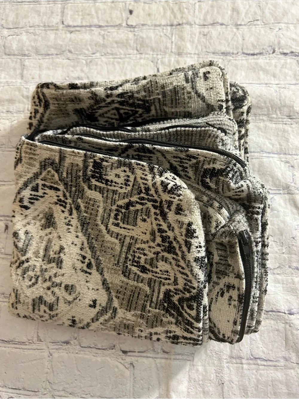 TAPESTRY STYLE BLACK/GREY/BEIGE (3) Upholstery PILLOWS AZTEC/BOHO/SOUTHWESTERN